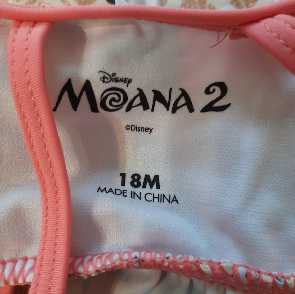 NWT Disney Moana 2 Pink and Yellow Swim Set 18 Mos - Picture 3 of 12